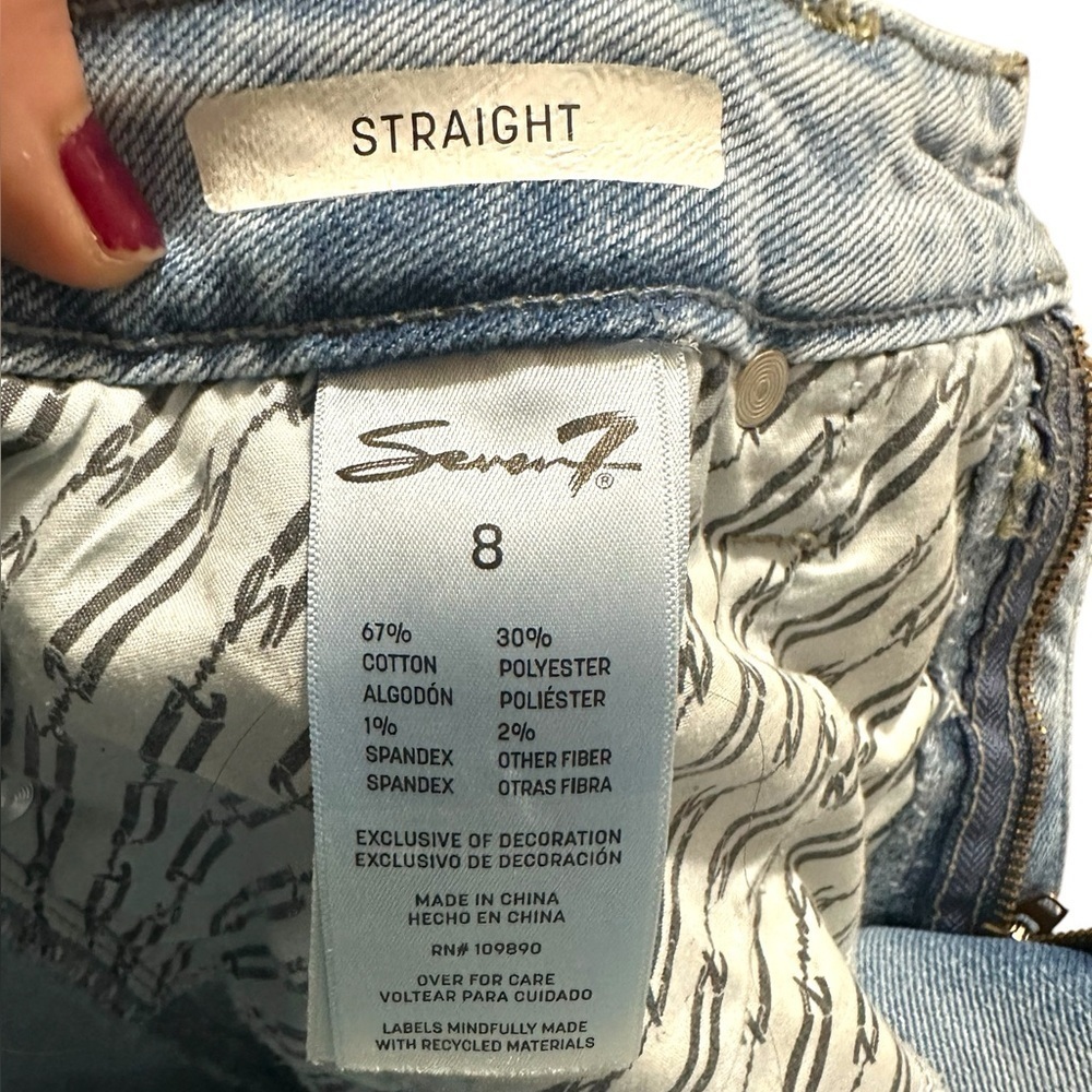 NWOT Seven7 Straight 90’s style light wash jeans - Size 8 (fits more like a 10) - Picture 6 of 6